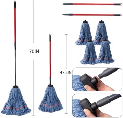 Matthew Heavy Duty Wet Mop with Screw Handle - 2 Sets