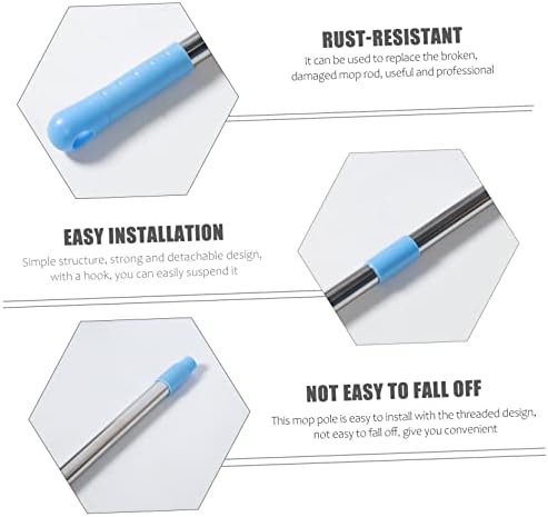 Ipetboom 1set Detachable Stainless Steel Mop Rod Replacement
