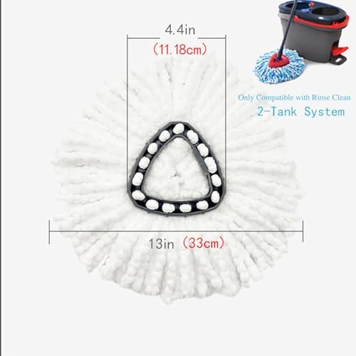 3 Pack Spin Mop Replacement Heads for RinseClean 2-Tank System 1