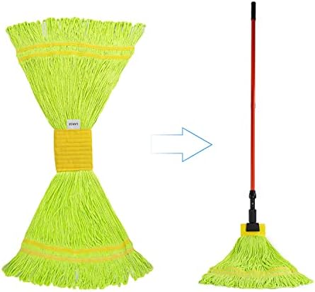 Matthew Cleaning Microfiber String Mop Head Replacement Green 3 Pack