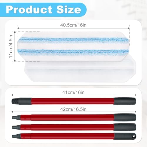 DLAIMI Mop Replacement Pads Handle Set