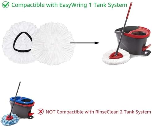 FOOKCIAN Spin Mop Refill Head Microfiber Deep Clean Machine Washable