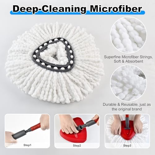 4PCS Microfiber Mop Heads for O-Cedar 1-Tank System
