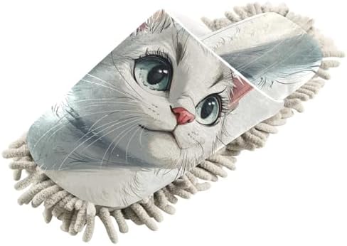 Bulletgxll Cartoon Cat Mopping Slippers Washable
