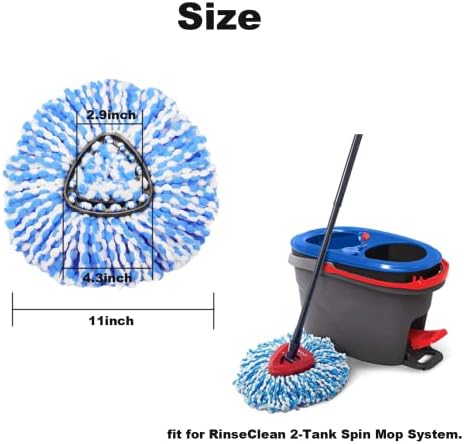 HANZENMA Spin Mop Replacement Head 3 Pack