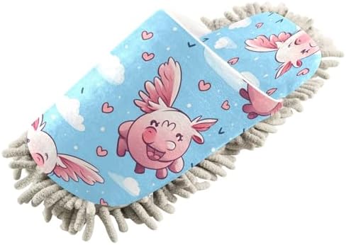 Bulletgxll Cute Pig Microfiber Cleaning Slippers for Men Women