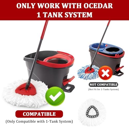 NICEMOVIC 5 Pack Spin Mop Replacement Heads