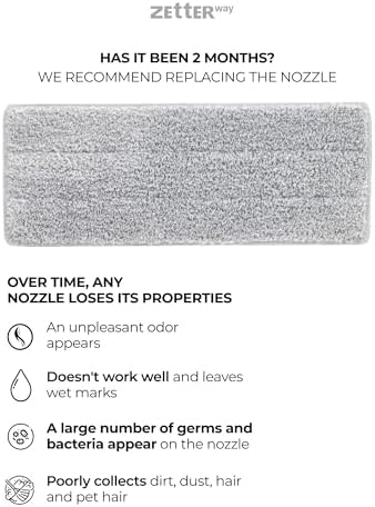Zetterway 4 Microfiber Mop Pads for 13 Inch Mop Head