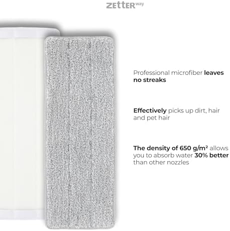 Zetterway 4 Microfiber Mop Pads for 13 Inch Mop Head