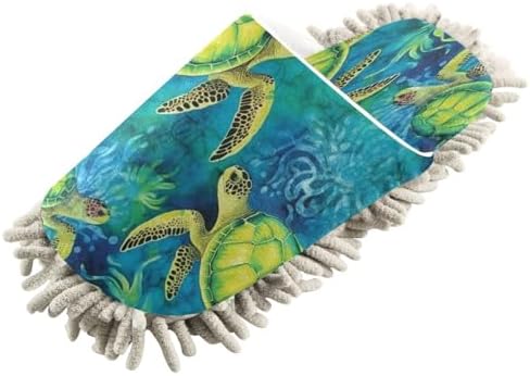 Green Sea Turtle Microfiber Mopping Slippers - M Size
