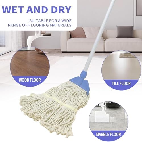 KLHB-YF Special White Coarse Cotton Yarn Mop Head 6 Pack