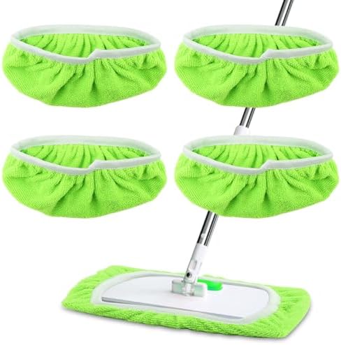 4Pcs Reusable Microfiber Mop Pads for Floor Cleaning