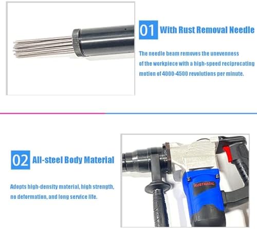 Rusopobe Compact Electric Needle Scaler 1100W Power Tool