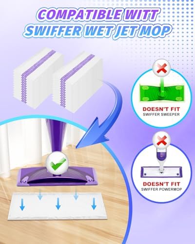 30 Pack YagoDago Mop Pads for Swiffer Wet Jet Velcro Mops