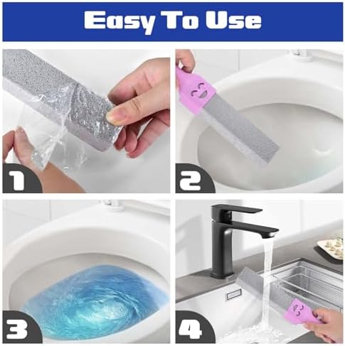 CONLI 60 Pack Pumice Stones with Handle for Toilet Cleaning