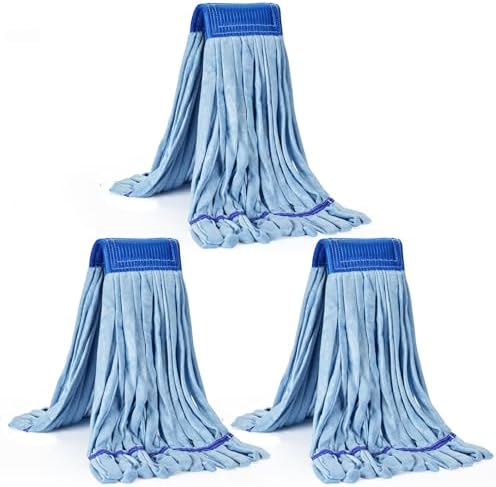 Matthew Cleaning Microfiber Tube Mop Replacement Head 3 Pack - Medium Blue