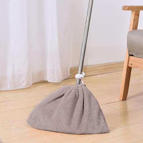 Healvian 2Pcs Velvet Broom Cover - Reusable Mop Pads for Cleaning