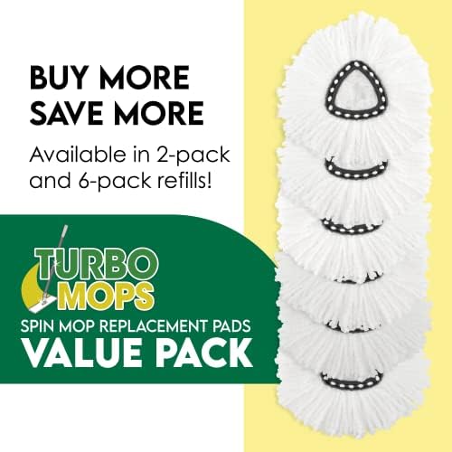 Turbo Mops Spin Mop Refill Heads - Pack of 4