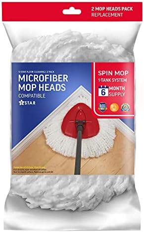 INKjetsclub Compatible Spin Mop Replacement Heads 2 Pack White