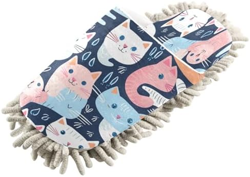Colorful Cats Microfiber Cleaning Slippers