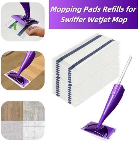 SUZZYVINE Wet Jet Mop Pads Refills 118 x 591 30 Count Multi-Surface