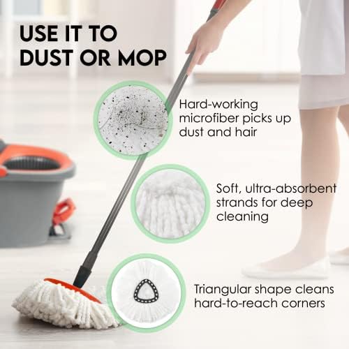 Turbo Mops Mop Refills - 6 Pack Compatible with Easy Wring Tanks