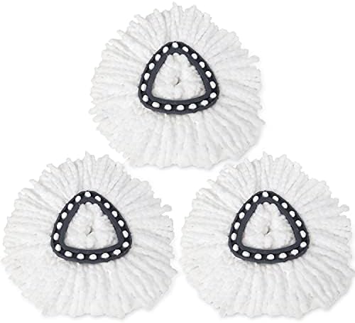 LEIHEFA Microfiber Mop Heads 3 Pack - Universal Fit 360 Rotating Machine Washable