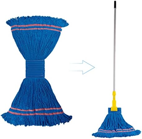 Matthew Cleaning Microfiber String Mop Head Replacement - 3 Pack Blue