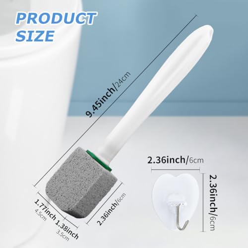 CALIDAKA 10-Pack Pumice Stone Cleaner with Long Handle and Adhesive Hooks