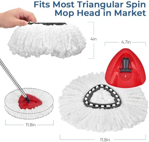 Matthew Spin Mop Replacement Heads Kit with Base and Handle