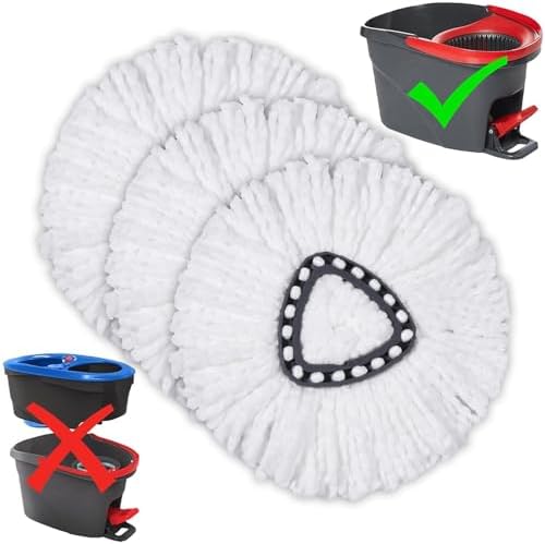 CDYJDY Mop Replacement Heads 3 Pack - Easy Wring Spin and Machine Washable