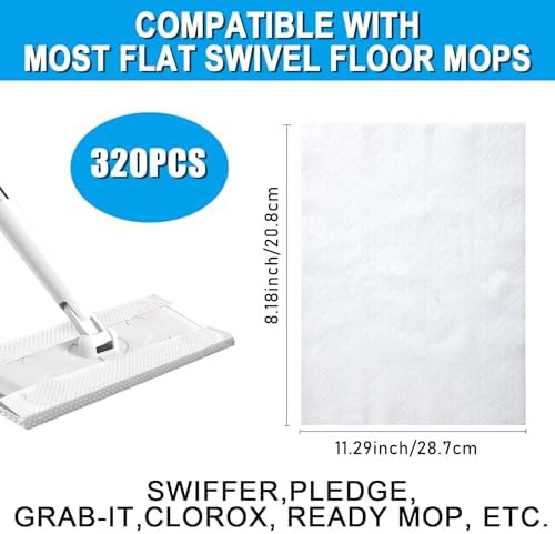 FWEEK 320 Count Dry Mop Cloths for Swiffer Dust Hair Removal