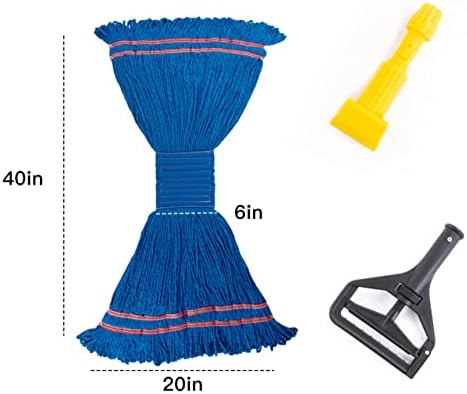 Matthew Cleaning Microfiber String Mop Head Replacement - 3 Pack Blue