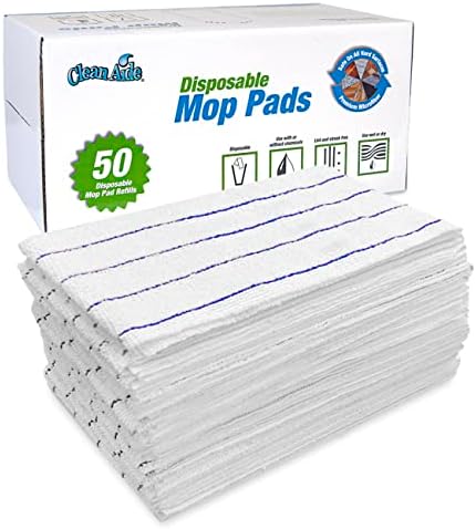 CleanAide Disposable Microfiber Mop Pads 50-Pack