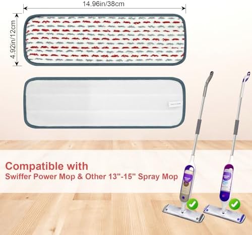 4 Pack Reusable Swiffer Power Mop Pads - Thicker Microfiber