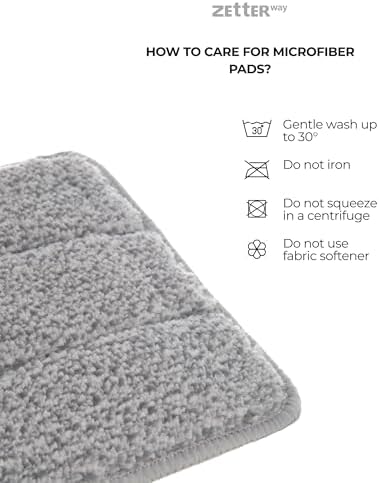 Zetterway 4 Microfiber Mop Pads for 13 Inch Mop Head