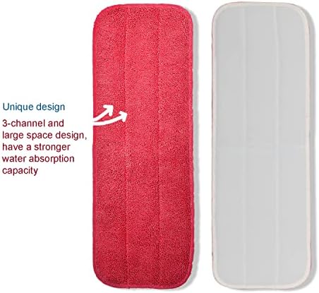 Ailelan Microfiber Mop Pad Replacement 6 Pack Red