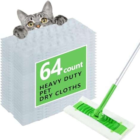 64 Count Swiffer Dry Sweeping Cloth Refills Pet Hair Dust Remover