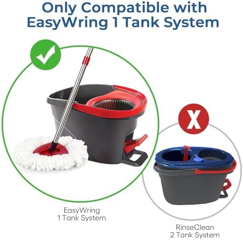 Matthew Spin Mop Replacement Heads Kit with Base and Handle