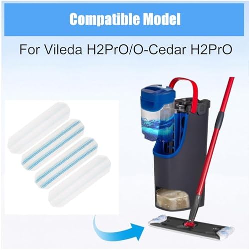 LAIZAA Mop Pads Replacements for O-Cedar H2prO Mop System 4 Pack