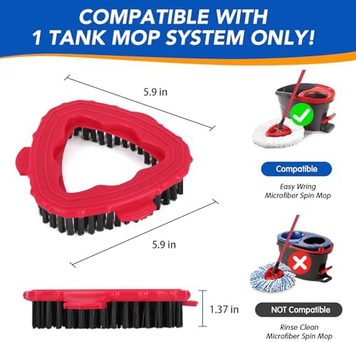 O Ceda EasyWring 1-Tank Scrub Brush Head Replacement - 2 Pack Hard Bristle
