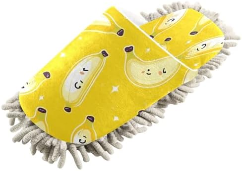 Bulletgxll Banana Mop Slippers - Washable Microfiber Cleaning Slippers for Men Women