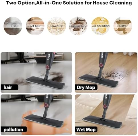 6pcs Microfiber Spray Mop Replacement Heads for Hard Floors