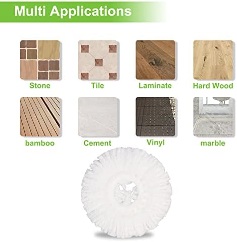 MZY LLC 4 Pack Spin Mop Refill Heads