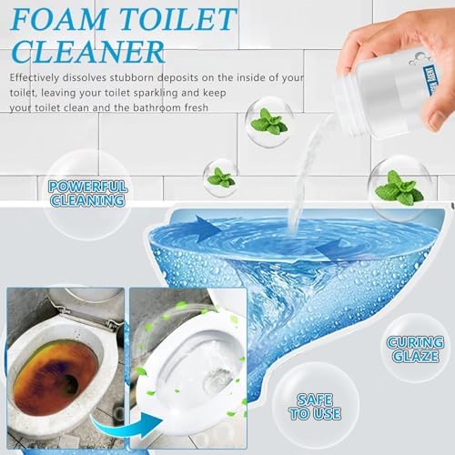 Omaky 2 Pcs Toilet Cleaner Foaming Bowl Squatting Pan Formula