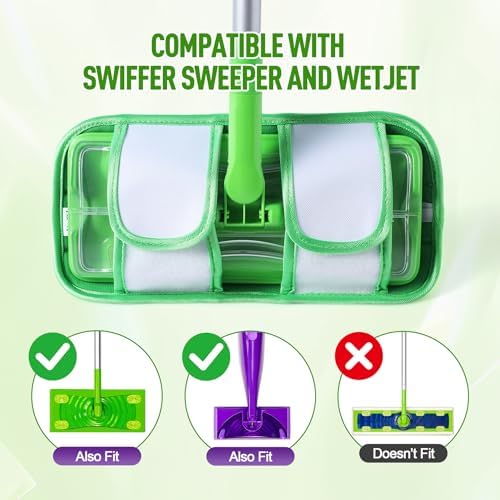 MABUBU 6 Pack Reusable Mop Pads for Swiffer WetJet and Sweeper Mops