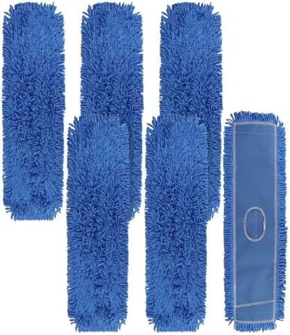 BeiLan 36 Inch Dust Mop Head Replacement - 6 Pack Blue