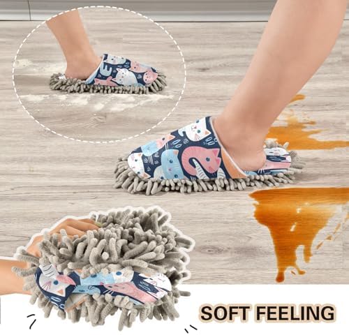 Colorful Cats Microfiber Cleaning Slippers