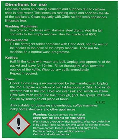Dri-Pak Citric Acid Appliance Descaler - 2 Packs of 250g