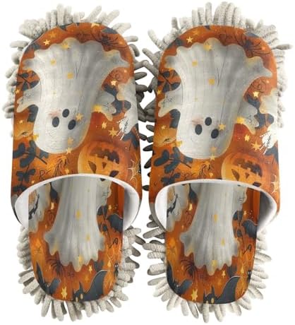 Zhirexin Halloween White Mop Slippers with Microfiber